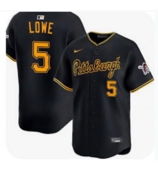 Men Pittsburgh Pirates Brandon Lowe #5 Flex Base Black Limited Jersey