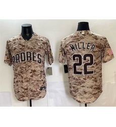 Men San Diego Padres  22 Mason Miller Tan Camo Cool Base Stitched Baseball Jersey