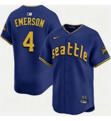 Men Seattle Mariners  4 Colt Emerson Royal 2025 Cool Base Stitched jersey