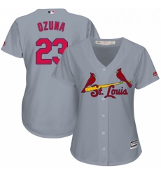 Womens Majestic St Louis Cardinals 23 Marcell Ozuna Authentic Grey Road Cool Base MLB Jersey Womens Majestic St Louis Cardinals 23 Marcell Ozuna Authentic Grey Road Cool Base MLB Jersey