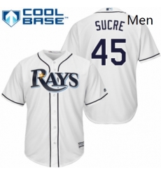 Mens Majestic Tampa Bay Rays 45 Jesus Sucre Replica White Home Cool Base MLB Jersey Mens Majestic Tampa Bay Rays 45 Jesus Sucre Replica White Home Cool Base MLB Jersey