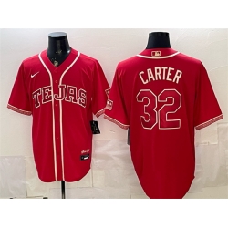 Men Texas Rangers  32 Evan Carter Red 2026 City Connect Stadium Stitched Baseball Jersey