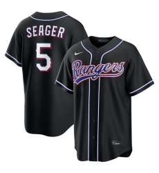 Men Texas Rangers  5 Corey Seager 2026 Fashion Replica Black Out Stitched Baseball Jersey