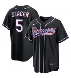 Men Texas Rangers 5 Corey Seager Fashion Replica Black Out Jersey Men Texas Rangers 5 Corey Seager Fashion Replica Black Out Jersey
