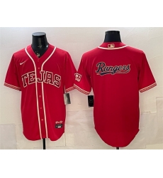 Men Texas Rangers Team Big Logo Red 2026 City Connect Stadium Stitched Baseball Jersey Men Texas Rangers Team Big Logo Red 2026 City Connect Stadium Stitched Baseball Jersey