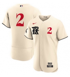 Men's Texas Rangers #2 Marcus Semien Cream 2023 City Connect Flex Base Stitched Baseball Jersey Men's Texas Rangers #2 Marcus Semien Cream 2023 City Connect Flex Base Stitched Baseball Jersey