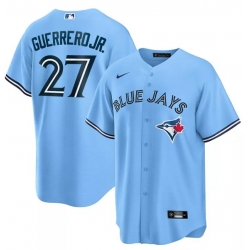 Men Toronto Blue Jays 27 Vladimir Guerrero Jr. Light Blue Cool Base Stitched Baseball Jersey