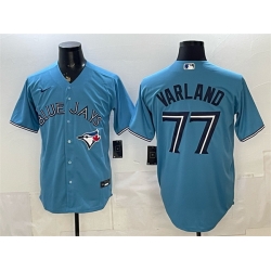 Men Toronto Blue Jays  77 Louis Varland Blue Stitched Baseball Jersey