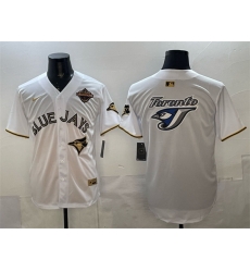 Men Toronto Blue Jays Team Big Logo Black Gold 2025 American League Champions Limited Stitched Baseball Jersey 2 Men Toronto Blue Jays Team Big Logo Black Gold 2025 American League Champions Limited Stitched Baseball Jersey 2