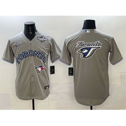 Men Toronto Blue Jays Team Big Logo Grey 2025 World Series Cool Base Stitched Baseball Jersey