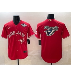 Men Toronto Blue Jays Team Big Logo Red 2025 World Series Home Cool Base Stitched Baseball Jersey Men Toronto Blue Jays Team Big Logo Red 2025 World Series Home Cool Base Stitched Baseball Jersey