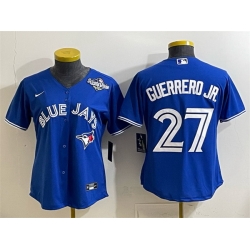 Women Toronto Blue Jays 27 Vladimir Guerrero Jr  Royal 2025 World Series Cool Base Stitched Baseball Jersey 