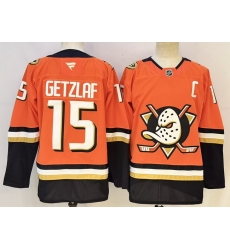 Men Anaheim Ducks  15 Ryan Getzlaf Orange 2026 With C Patch Home Stitched Hockey Jersey