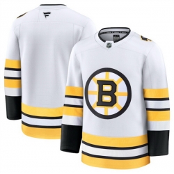 Men Boston Bruins Blank White 2025 Away Stitched Hockey Jersey