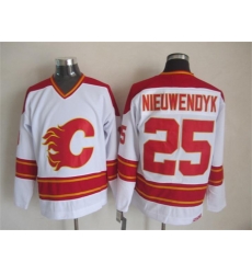 Calgary Flames  #25 Joe Nieuwendyk White CCM Throwback Stitched NHL Jersey