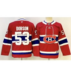 Youth Montreal Canadiens 53 Noah Dobson Red 2024 25 Stitched Jersey Youth Montreal Canadiens 53 Noah Dobson Red 2024 25 Stitched Jersey