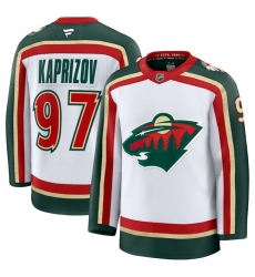 Men Minnesota Wild 97 Kirill Kaprizov White 2025 25th Anniversary Stitched Hockey Jersey Men Minnesota Wild 97 Kirill Kaprizov White 2025 25th Anniversary Stitched Hockey Jersey