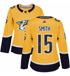 Womens Adidas Nashville Predators 15 Craig Smith Authentic Gold Home NHL Jersey Womens Adidas Nashville Predators 15 Craig Smith Authentic Gold Home NHL Jersey