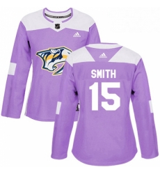 Womens Adidas Nashville Predators 15 Craig Smith Authentic Purple Fights Cancer Practice NHL Jersey Womens Adidas Nashville Predators 15 Craig Smith Authentic Purple Fights Cancer Practice NHL Jersey