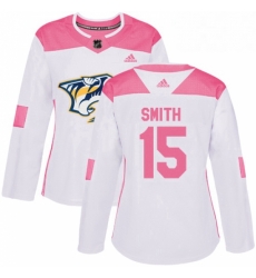 Womens Adidas Nashville Predators 15 Craig Smith Authentic WhitePink Fashion NHL Jersey Womens Adidas Nashville Predators 15 Craig Smith Authentic WhitePink Fashion NHL Jersey