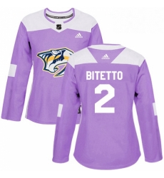 Womens Adidas Nashville Predators 2 Anthony Bitetto Authentic Purple Fights Cancer Practice NHL Jersey Womens Adidas Nashville Predators 2 Anthony Bitetto Authentic Purple Fights Cancer Practice NHL Jersey