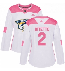 Womens Adidas Nashville Predators 2 Anthony Bitetto Authentic WhitePink Fashion NHL Jersey Womens Adidas Nashville Predators 2 Anthony Bitetto Authentic WhitePink Fashion NHL Jersey
