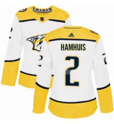 Womens Adidas Nashville Predators 2 Dan Hamhuis Authentic White Away NHL Jersey Womens Adidas Nashville Predators 2 Dan Hamhuis Authentic White Away NHL Jersey