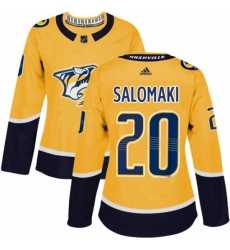Womens Adidas Nashville Predators 20 Miikka Salomaki Authentic Gold Home NHL Jersey Womens Adidas Nashville Predators 20 Miikka Salomaki Authentic Gold Home NHL Jersey
