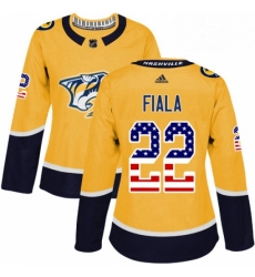 Womens Adidas Nashville Predators 22 Kevin Fiala Authentic Gold USA Flag Fashion NHL Jersey Womens Adidas Nashville Predators 22 Kevin Fiala Authentic Gold USA Flag Fashion NHL Jersey