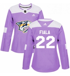 Womens Adidas Nashville Predators 22 Kevin Fiala Authentic Purple Fights Cancer Practice NHL Jersey Womens Adidas Nashville Predators 22 Kevin Fiala Authentic Purple Fights Cancer Practice NHL Jersey