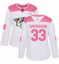 Womens Adidas Nashville Predators 33 Viktor Arvidsson Authentic WhitePink Fashion NHL Jersey Womens Adidas Nashville Predators 33 Viktor Arvidsson Authentic WhitePink Fashion NHL Jersey
