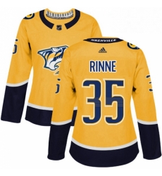 Womens Adidas Nashville Predators 35 Pekka Rinne Authentic Gold Home NHL Jersey Womens Adidas Nashville Predators 35 Pekka Rinne Authentic Gold Home NHL Jersey