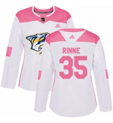 Womens Adidas Nashville Predators 35 Pekka Rinne Authentic WhitePink Fashion NHL Jersey Womens Adidas Nashville Predators 35 Pekka Rinne Authentic WhitePink Fashion NHL Jersey