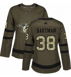 Womens Adidas Nashville Predators 38 Ryan Hartman Authentic Green Salute to Service NHL Jersey Womens Adidas Nashville Predators 38 Ryan Hartman Authentic Green Salute to Service NHL Jersey
