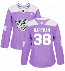 Womens Adidas Nashville Predators 38 Ryan Hartman Authentic Purple Fights Cancer Practice NHL Jersey Womens Adidas Nashville Predators 38 Ryan Hartman Authentic Purple Fights Cancer Practice NHL Jersey