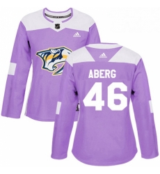 Womens Adidas Nashville Predators 46 Pontus Aberg Authentic Purple Fights Cancer Practice NHL Jersey Womens Adidas Nashville Predators 46 Pontus Aberg Authentic Purple Fights Cancer Practice NHL Jersey