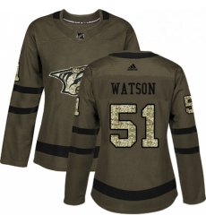 Womens Adidas Nashville Predators 51 Austin Watson Authentic Green Salute to Service NHL Jersey Womens Adidas Nashville Predators 51 Austin Watson Authentic Green Salute to Service NHL Jersey