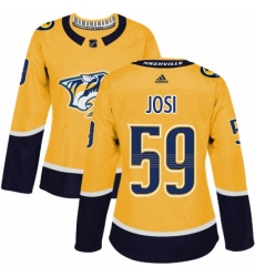Womens Adidas Nashville Predators 59 Roman Josi Authentic Gold Home NHL Jersey Womens Adidas Nashville Predators 59 Roman Josi Authentic Gold Home NHL Jersey