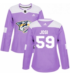 Womens Adidas Nashville Predators 59 Roman Josi Authentic Purple Fights Cancer Practice NHL Jersey Womens Adidas Nashville Predators 59 Roman Josi Authentic Purple Fights Cancer Practice NHL Jersey