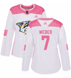 Womens Adidas Nashville Predators 7 Yannick Weber Authentic WhitePink Fashion NHL Jersey Womens Adidas Nashville Predators 7 Yannick Weber Authentic WhitePink Fashion NHL Jersey