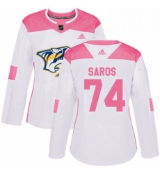 Womens Adidas Nashville Predators 74 Juuse Saros Authentic WhitePink Fashion NHL Jersey Womens Adidas Nashville Predators 74 Juuse Saros Authentic WhitePink Fashion NHL Jersey