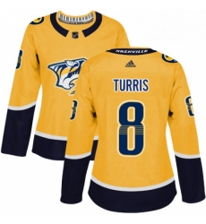 Womens Adidas Nashville Predators 8 Kyle Turris Authentic Gold Home NHL Jersey Womens Adidas Nashville Predators 8 Kyle Turris Authentic Gold Home NHL Jersey