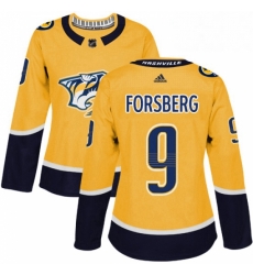 Womens Adidas Nashville Predators 9 Filip Forsberg Authentic Gold Home NHL Jersey Womens Adidas Nashville Predators 9 Filip Forsberg Authentic Gold Home NHL Jersey