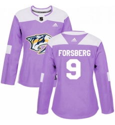 Womens Adidas Nashville Predators 9 Filip Forsberg Authentic Purple Fights Cancer Practice NHL Jersey Womens Adidas Nashville Predators 9 Filip Forsberg Authentic Purple Fights Cancer Practice NHL Jersey
