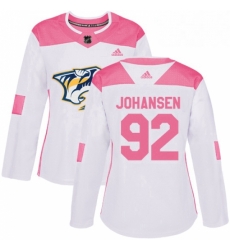 Womens Adidas Nashville Predators 92 Ryan Johansen Authentic WhitePink Fashion NHL Jersey Womens Adidas Nashville Predators 92 Ryan Johansen Authentic WhitePink Fashion NHL Jersey