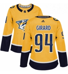 Womens Adidas Nashville Predators 94 Samuel Girard Authentic Gold Home NHL Jersey Womens Adidas Nashville Predators 94 Samuel Girard Authentic Gold Home NHL Jersey