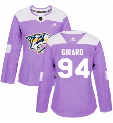 Womens Adidas Nashville Predators 94 Samuel Girard Authentic Purple Fights Cancer Practice NHL Jersey Womens Adidas Nashville Predators 94 Samuel Girard Authentic Purple Fights Cancer Practice NHL Jersey