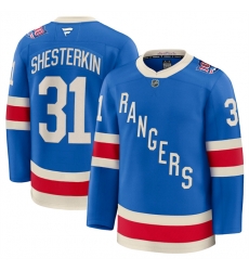 Men New York Rangers 31 Igor Shesterkin Blue Centennial Stitched Hockey Jersey Men New York Rangers 31 Igor Shesterkin Blue Centennial Stitched Hockey Jersey