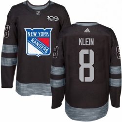 Mens Adidas New York Rangers 8 Kevin Klein Authentic Black 1917 2017 100th Anniversary NHL Jersey 