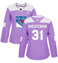 Women Adidas New York Rangers 31 Igor Shesterkin Purple Fights Cancer Practice NHL Jersey Women Adidas New York Rangers 31 Igor Shesterkin Purple Fights Cancer Practice NHL Jersey